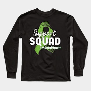 Support Squad Mental Health Awareness Lime Green Long Sleeve T-Shirt